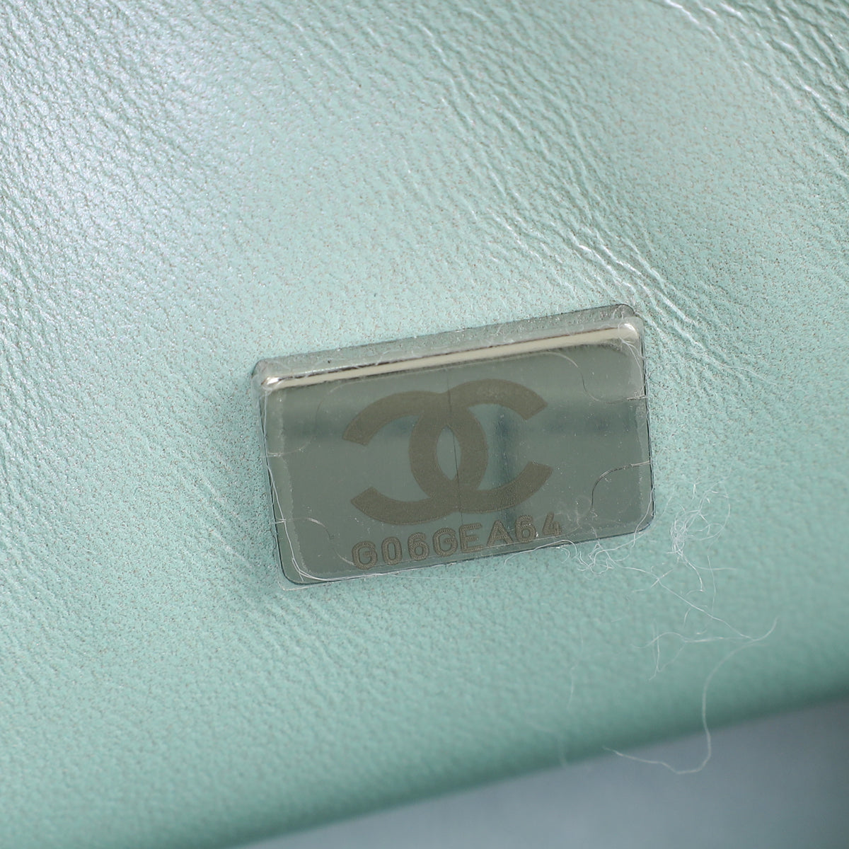 Chanel Metallic Pearl Blue CC Classic Double Flap Small Bag