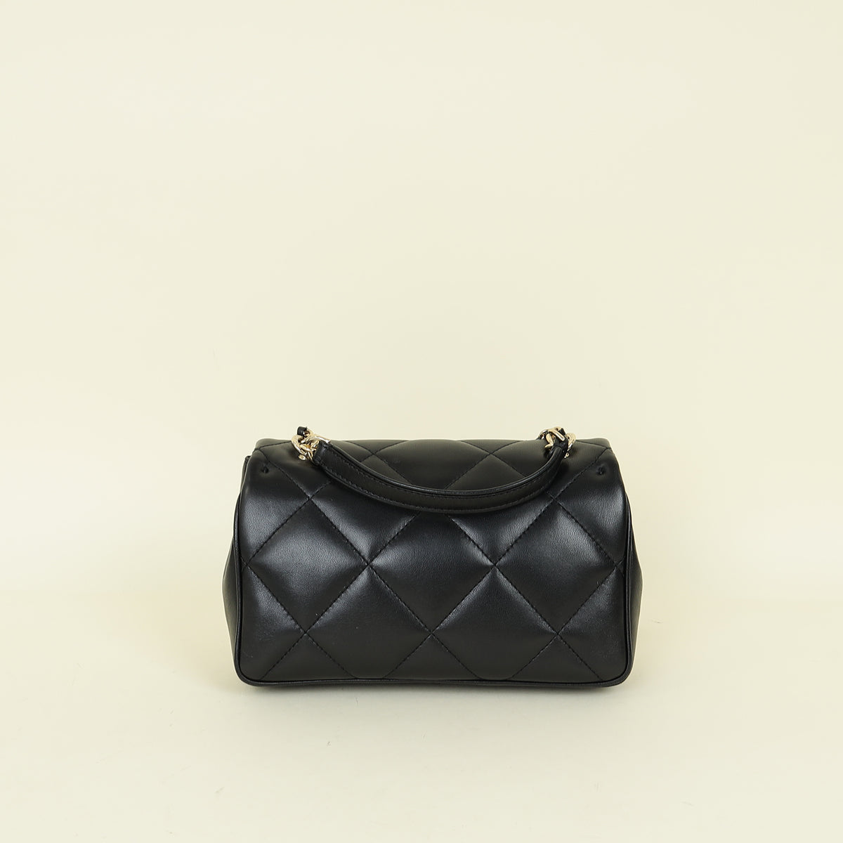 Chanel Black CC Top Handle Large Quilted Flap Bag