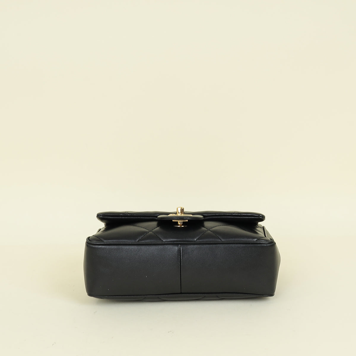Chanel Black CC Top Handle Large Quilted Flap Bag
