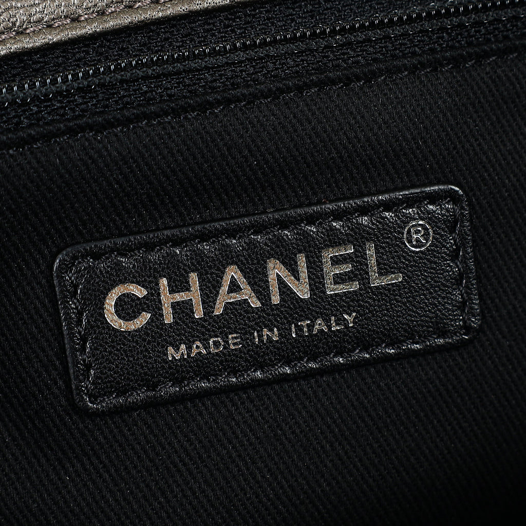Chanel Etoupe Grey CC City Rock Flap Large Bag