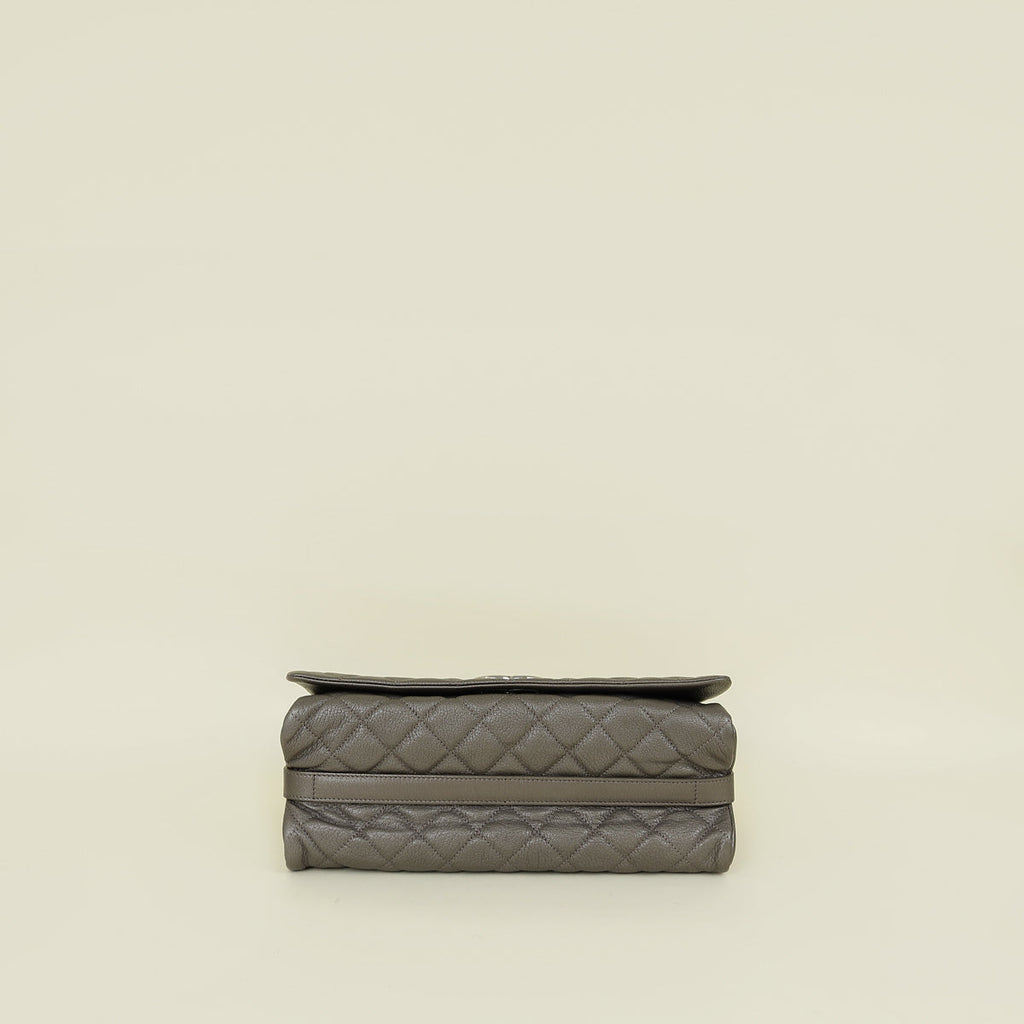 Chanel Etoupe Grey CC City Rock Flap Large Bag