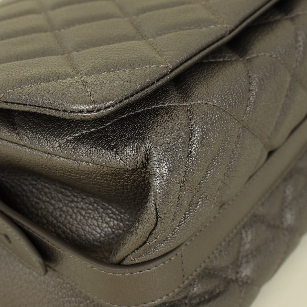Chanel Etoupe Grey CC City Rock Flap Large Bag