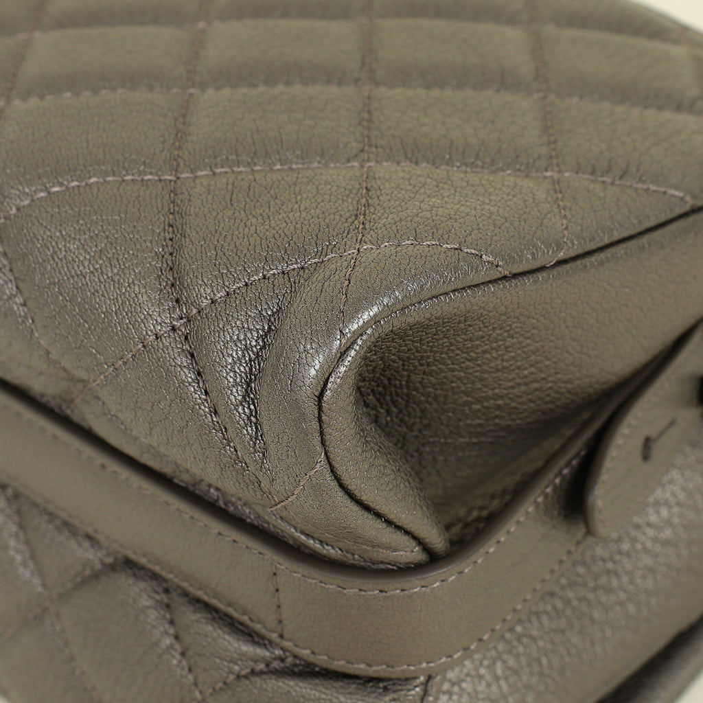 Chanel Etoupe Grey CC City Rock Flap Large Bag