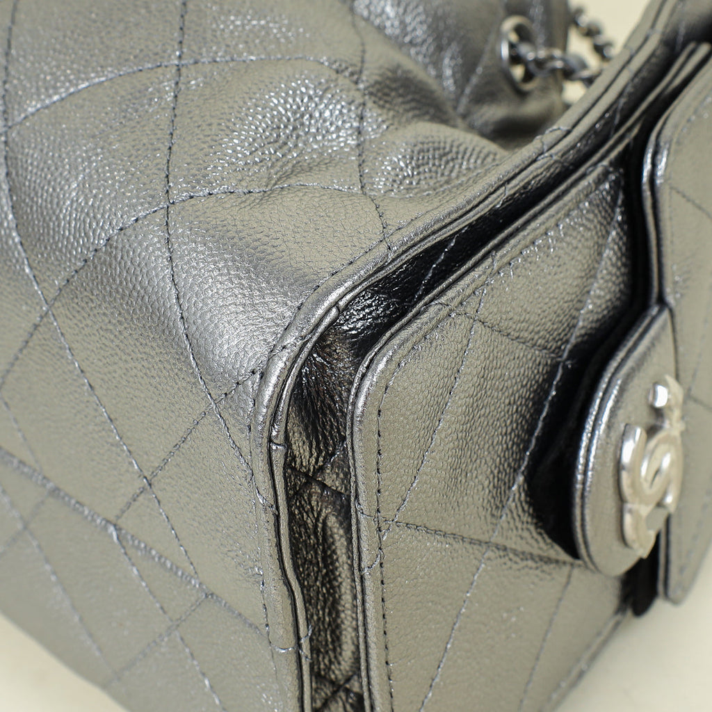 Chanel Metallic Dark Silver 25 Mini Bag