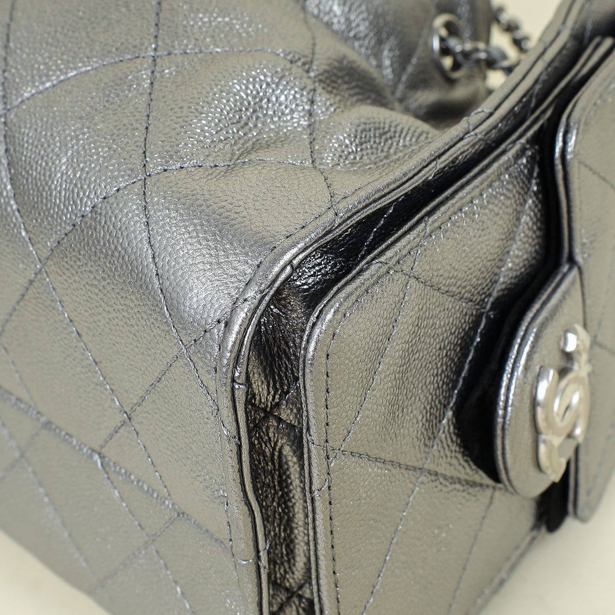Chanel Metallic Dark Silver 25 Mini Bag