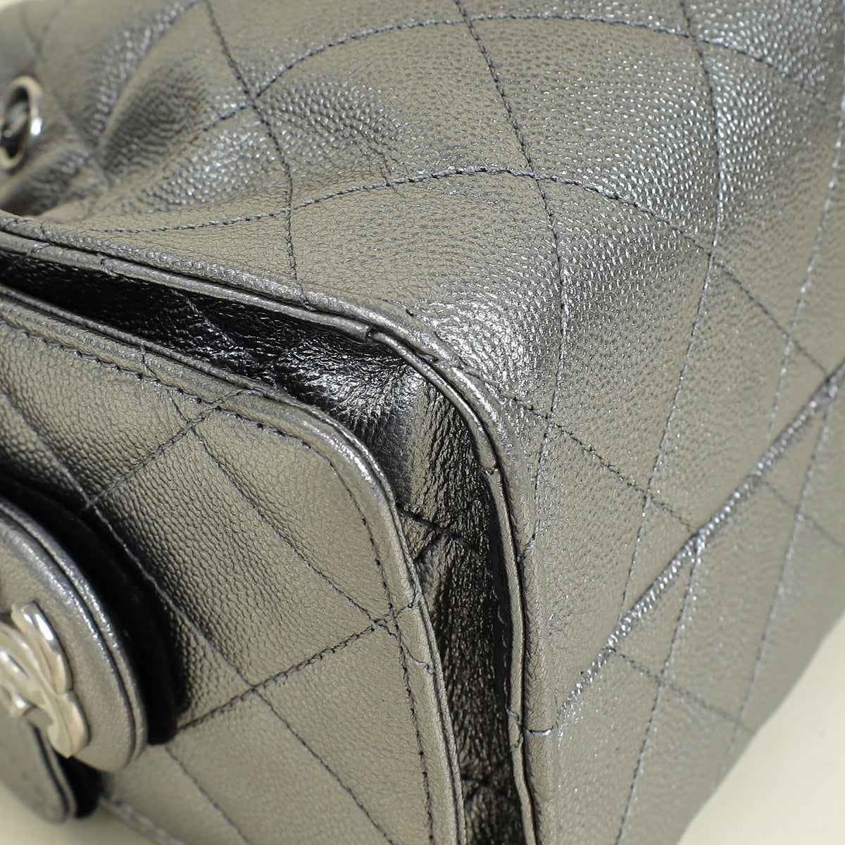 Chanel Metallic Dark Silver 25 Mini Bag