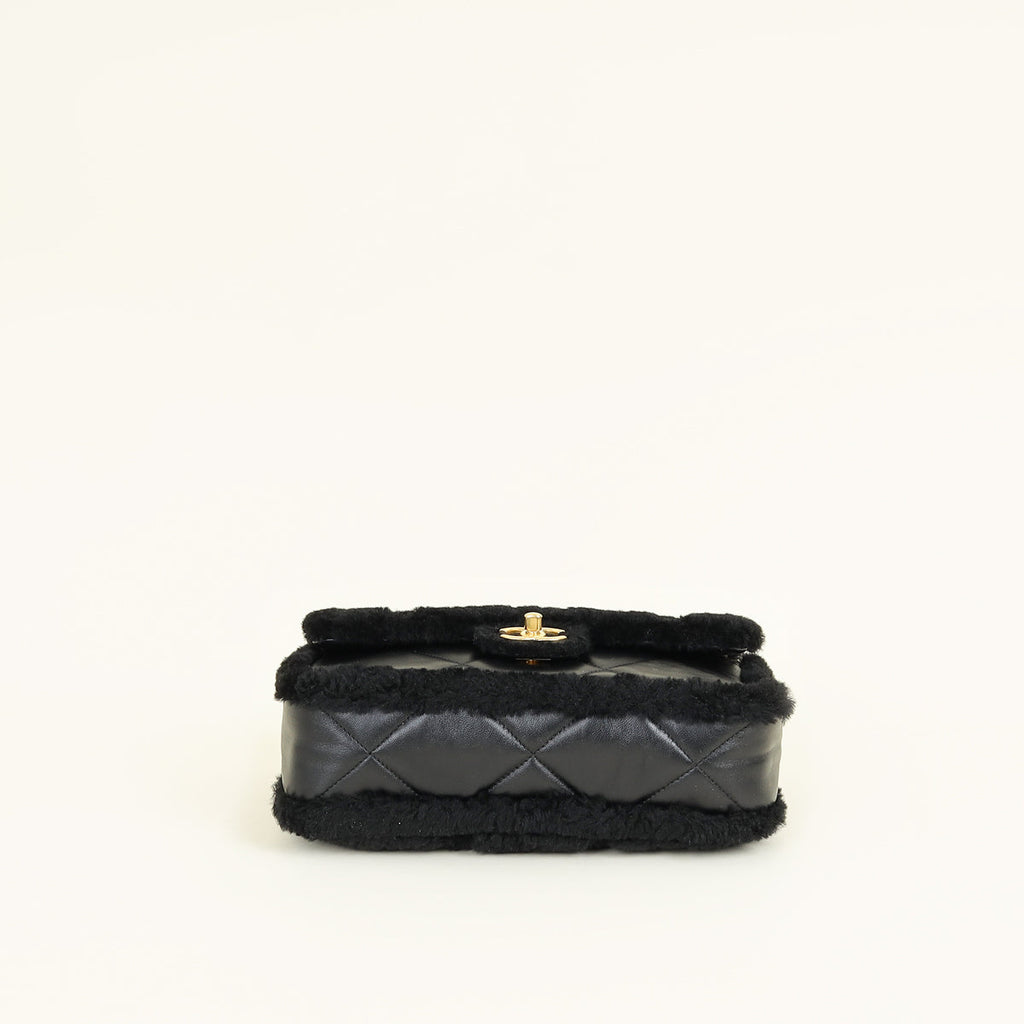 Chanel Black Furry Coco Flap Bag