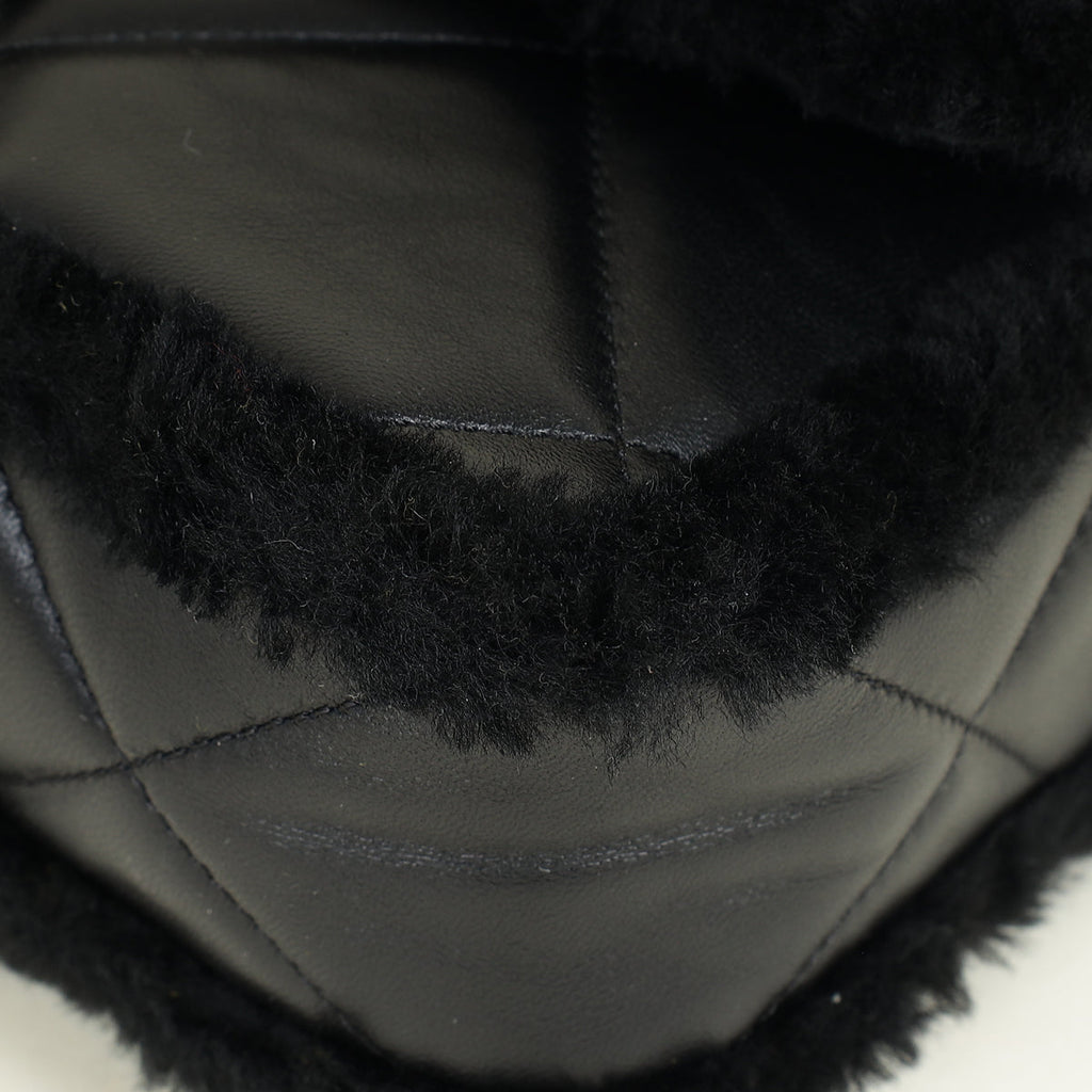 Chanel Black Furry Coco Flap Bag