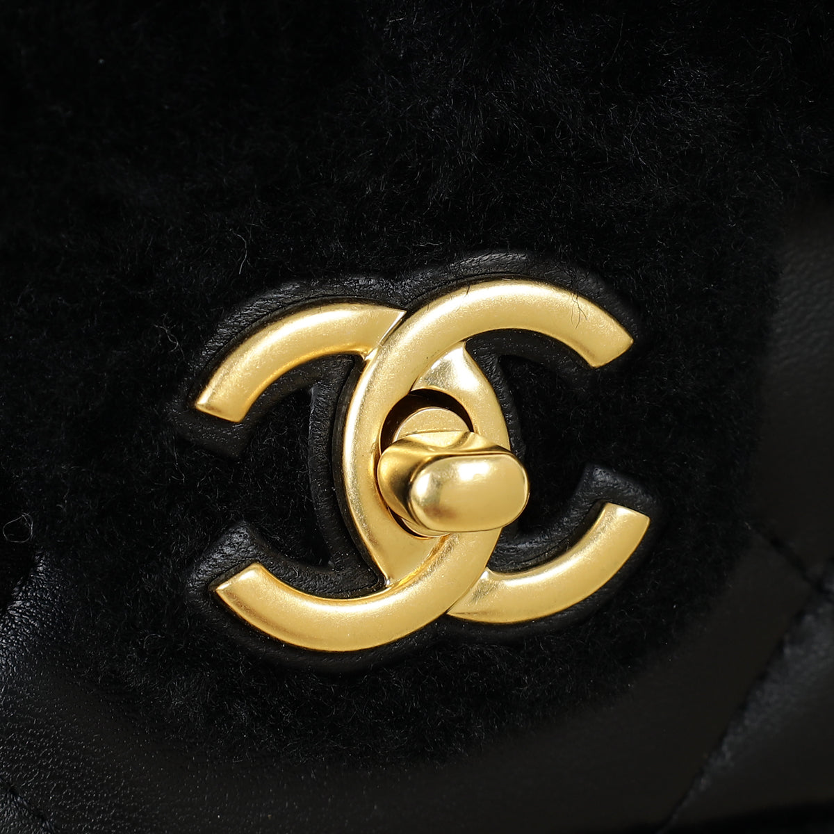 Chanel Black Furry Coco Flap Bag