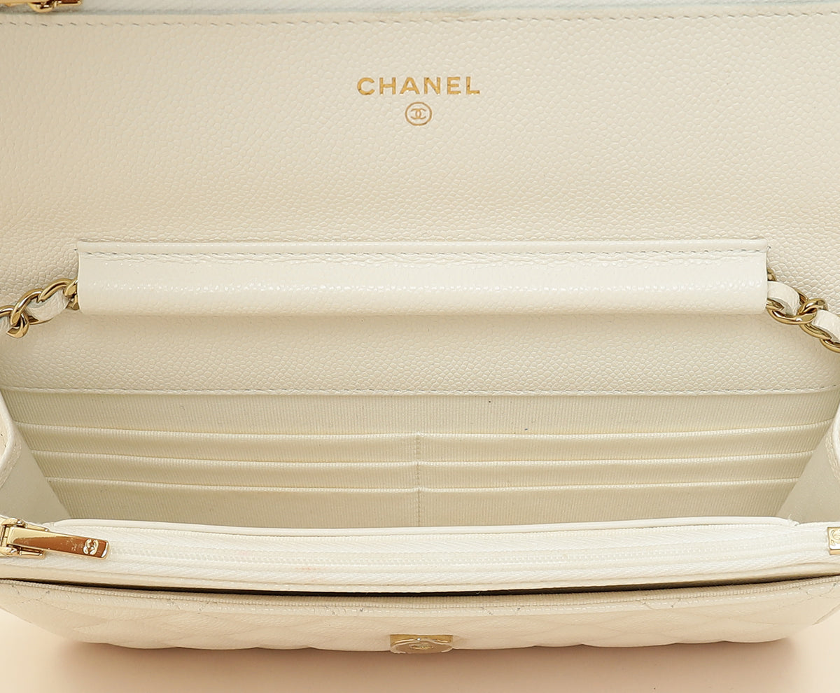 Chanel White Classic Wallet on Chain