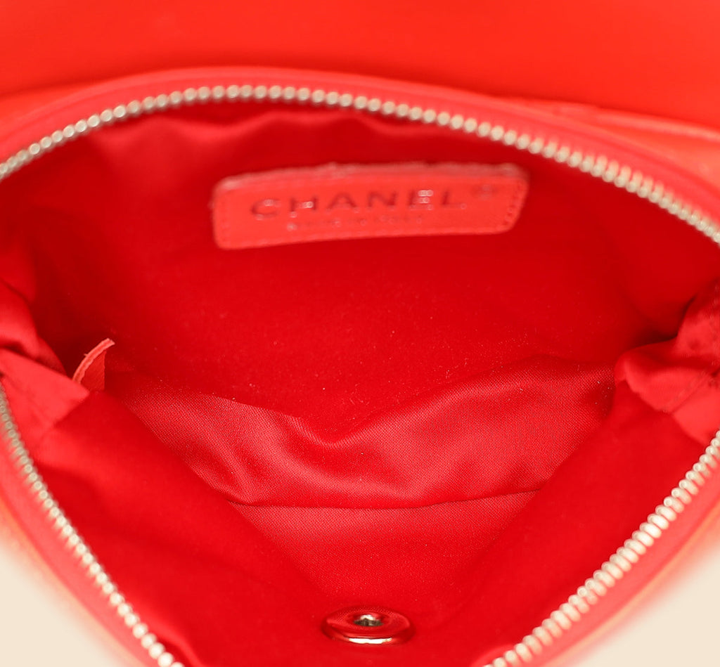 Chanel Red Ultimate Stitch Mini Flap Wallet on Chain