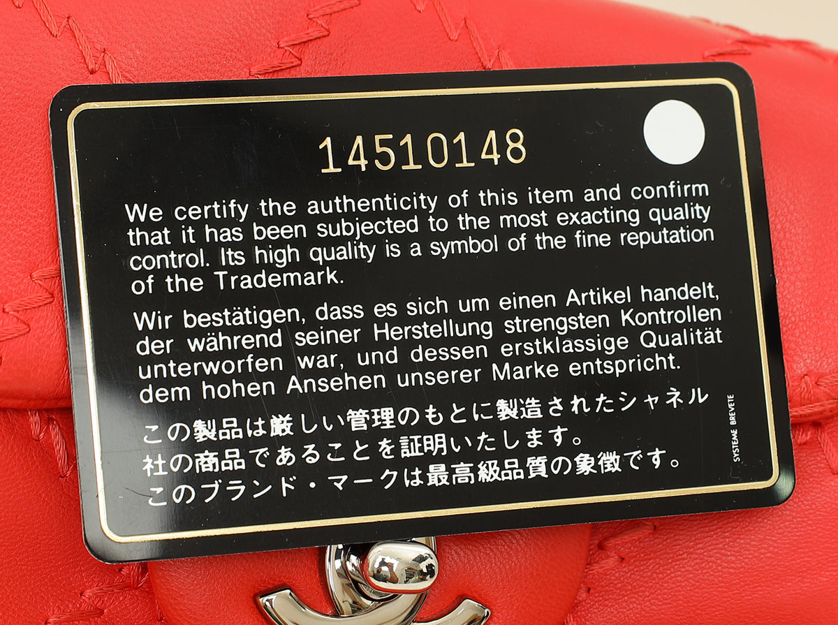Chanel Red Ultimate Stitch Mini Flap Wallet on Chain