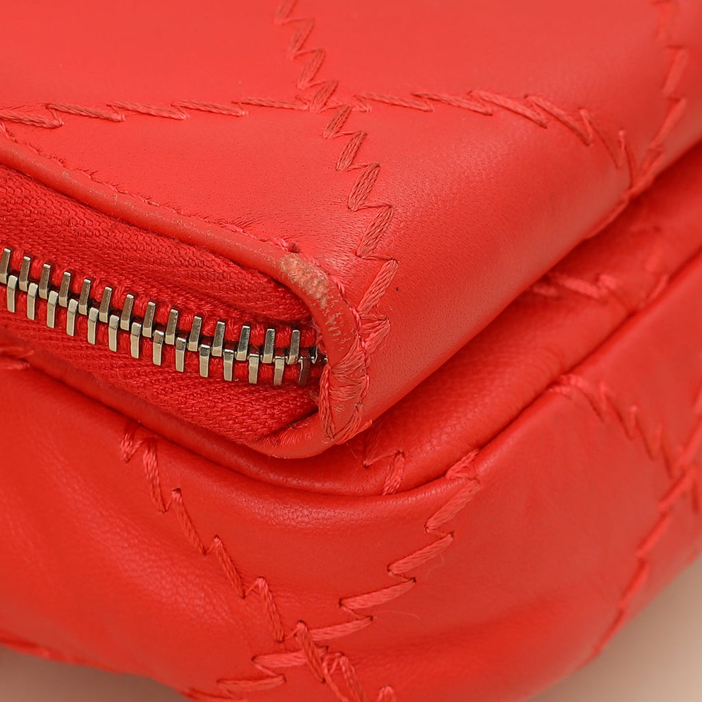 Chanel Red Ultimate Stitch Mini Flap Wallet on Chain
