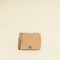 Chanel Beige Messenger Hobo Flap Bag
