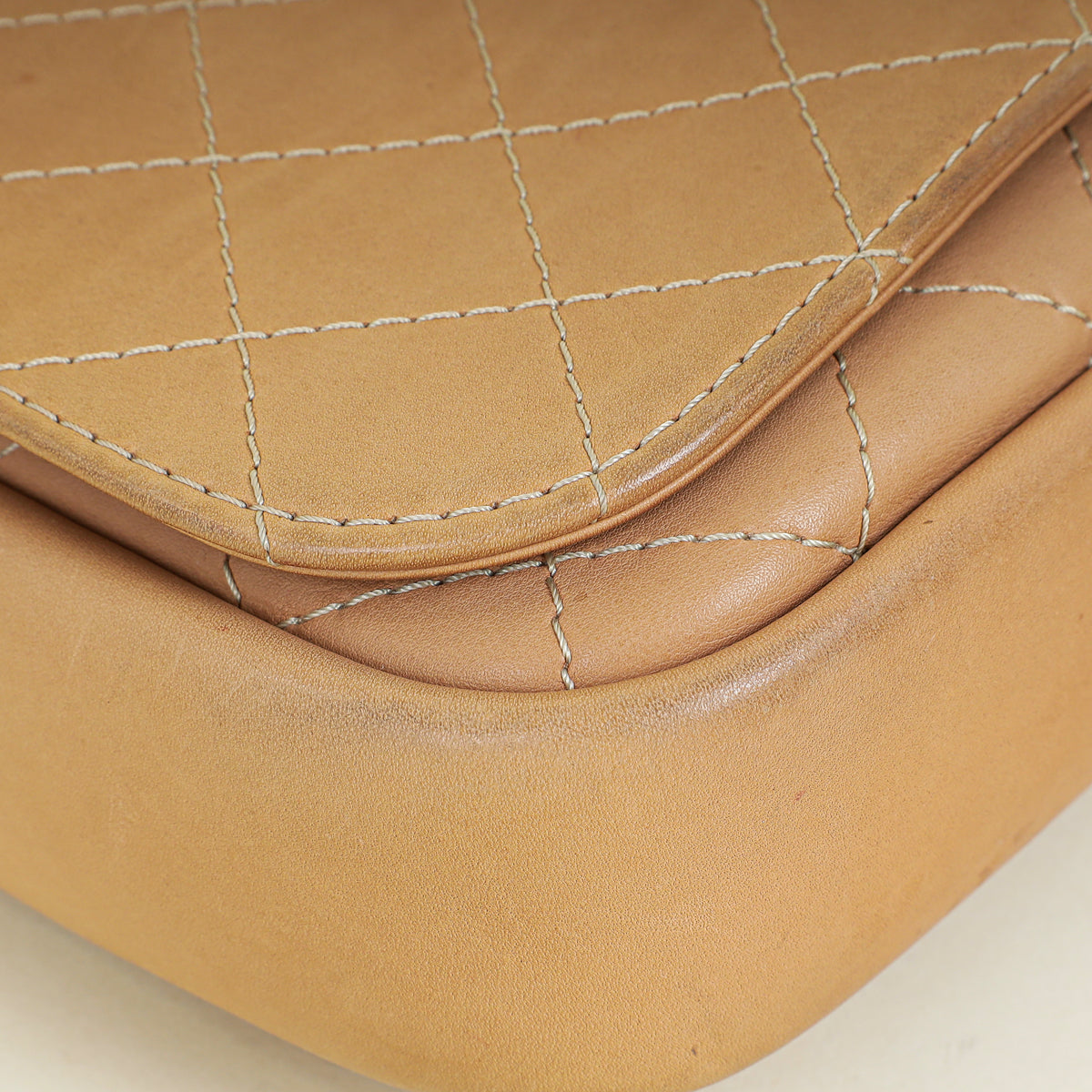 Chanel Beige Messenger Hobo Flap Bag