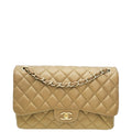 Chanel Metallic Bronze Classic Double Flap Jumbo Bag
