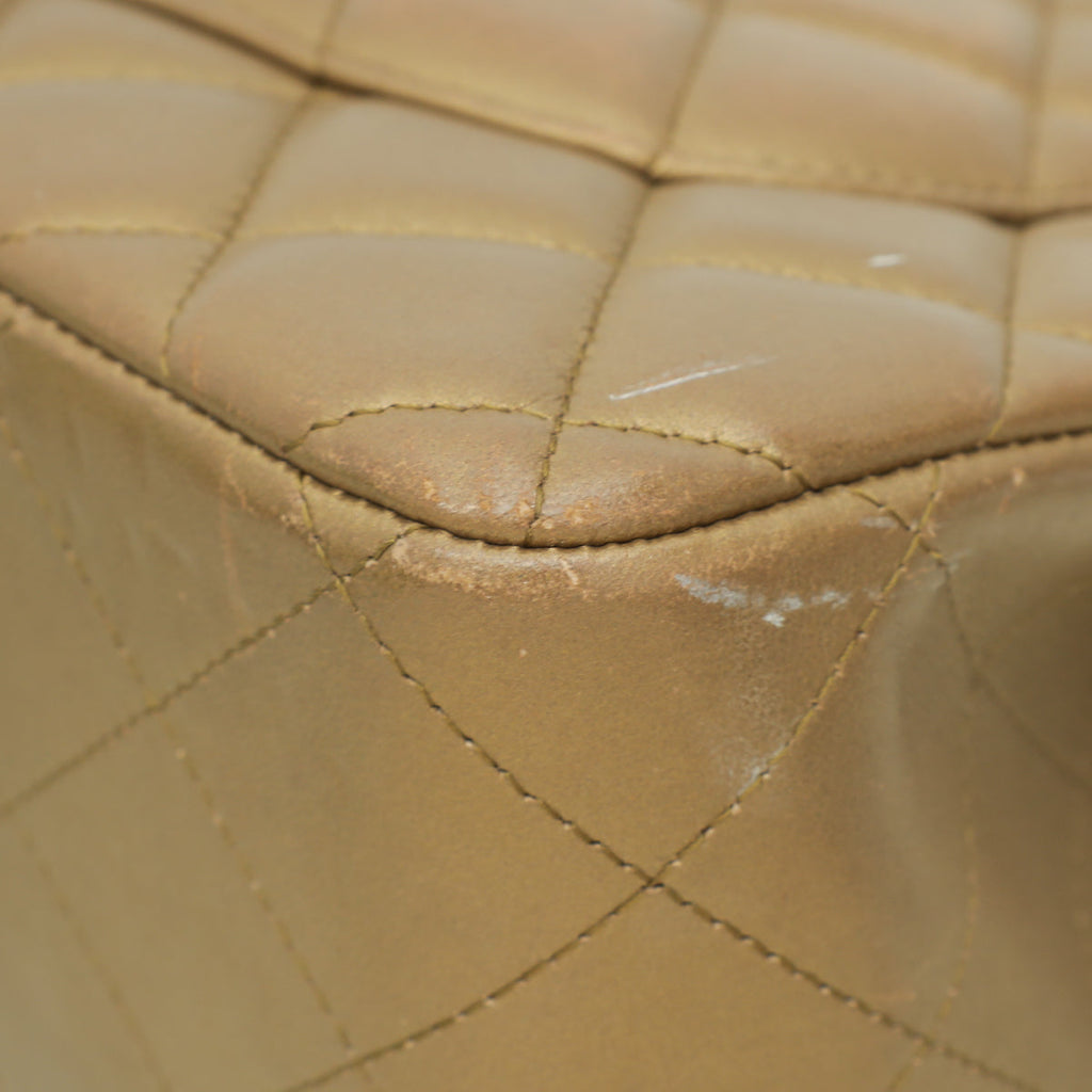 Chanel Metallic Bronze Classic Double Flap Jumbo Bag