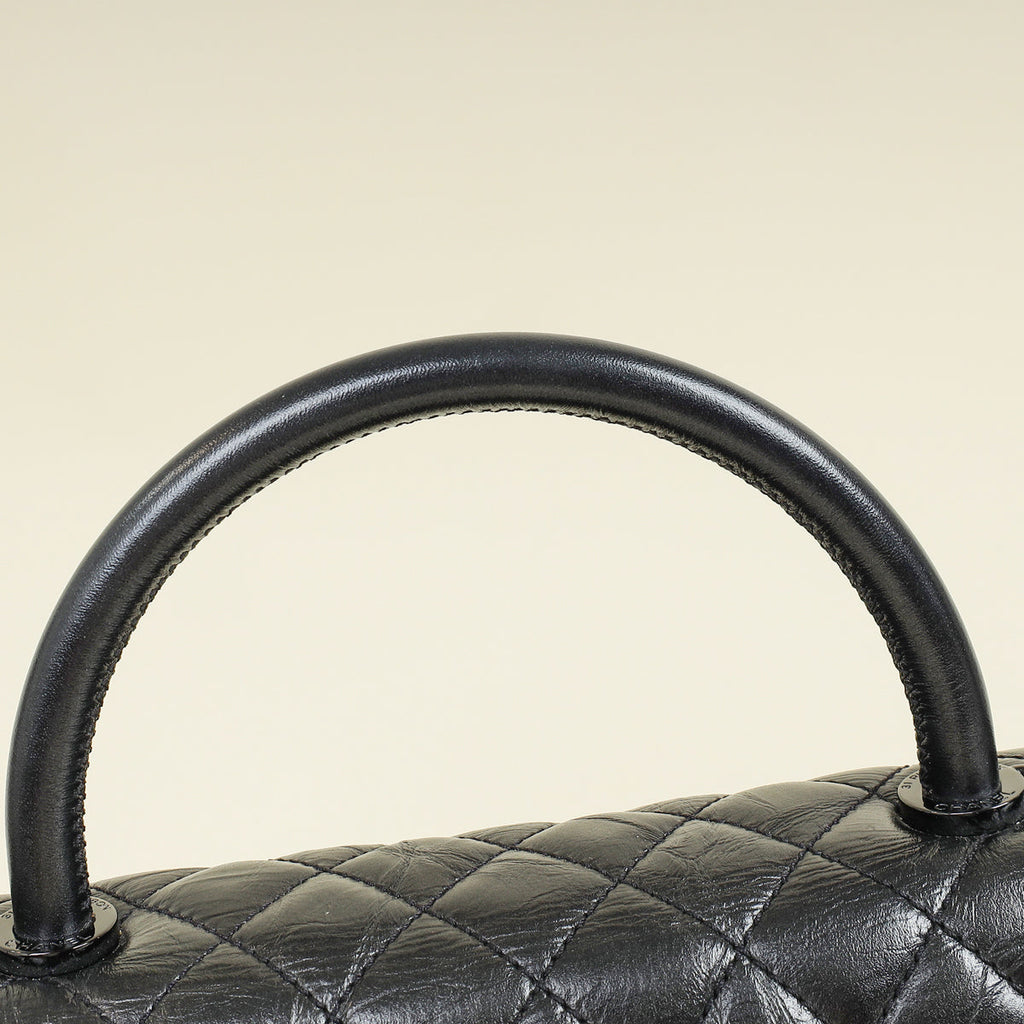 Chanel Dark Ruthenium CC Coco Handle Flap Bag