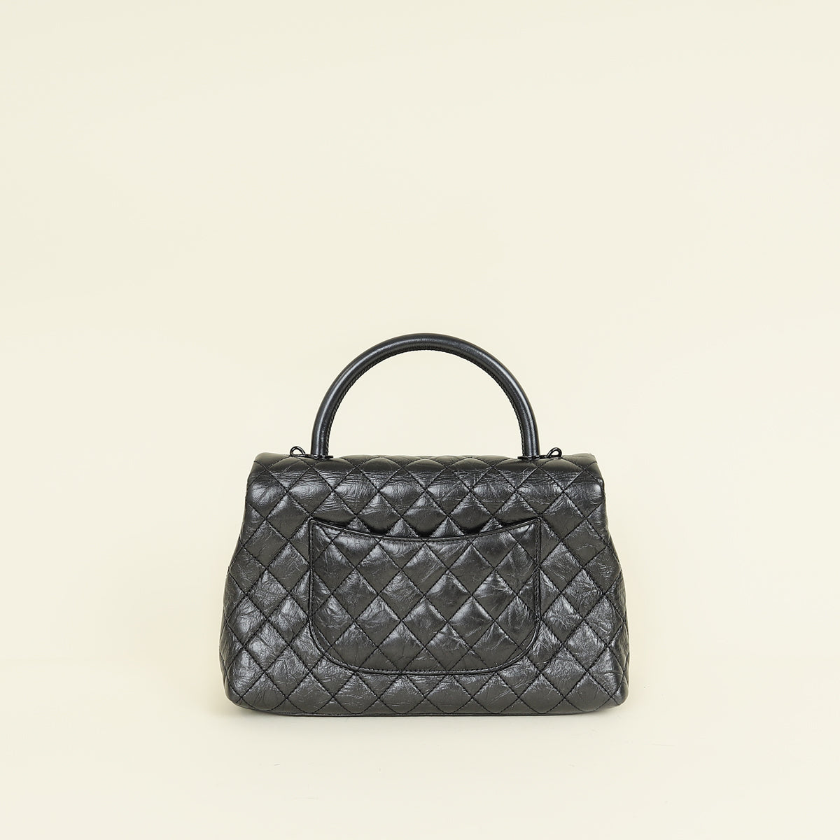 Chanel Dark Ruthenium CC Coco Handle Flap Bag