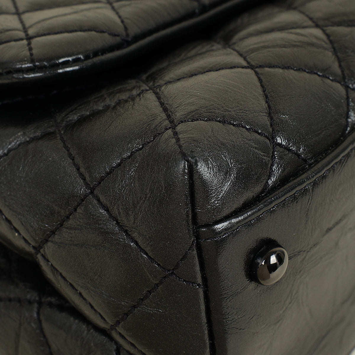 Chanel Dark Ruthenium CC Coco Handle Flap Bag