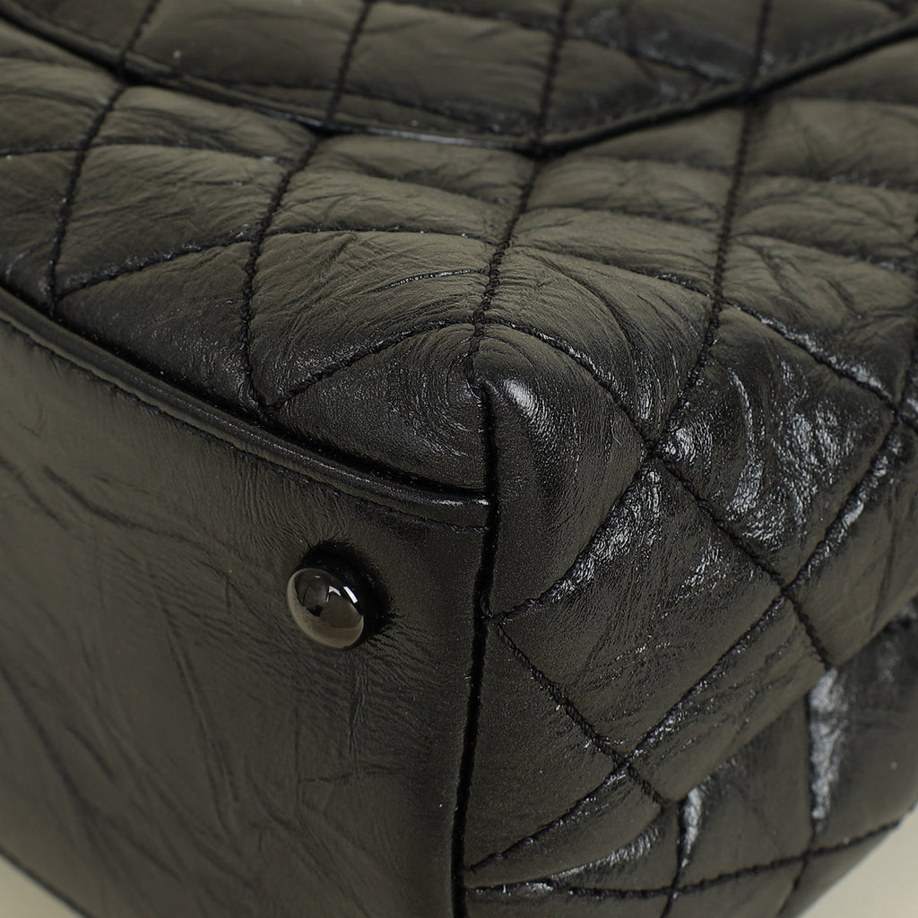 Chanel Dark Ruthenium CC Coco Handle Flap Bag