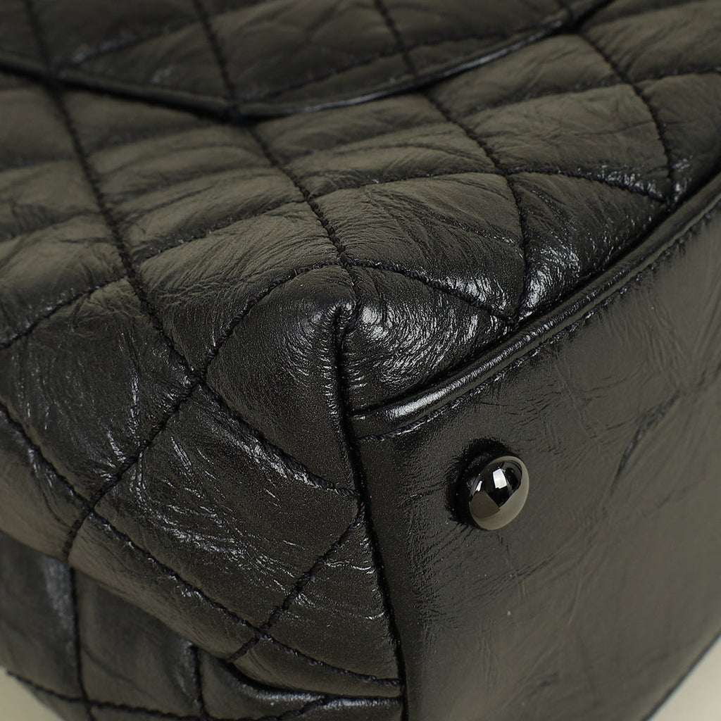 Chanel Dark Ruthenium CC Coco Handle Flap Bag