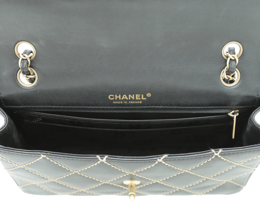 Chanel Black Wild Stitch Flap Medium Bag