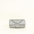 Chanel Metallic Silver Graphic Edge Accordion Flap Bag