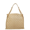 Chanel Beige Fold Over Chain Around Hobo Bag