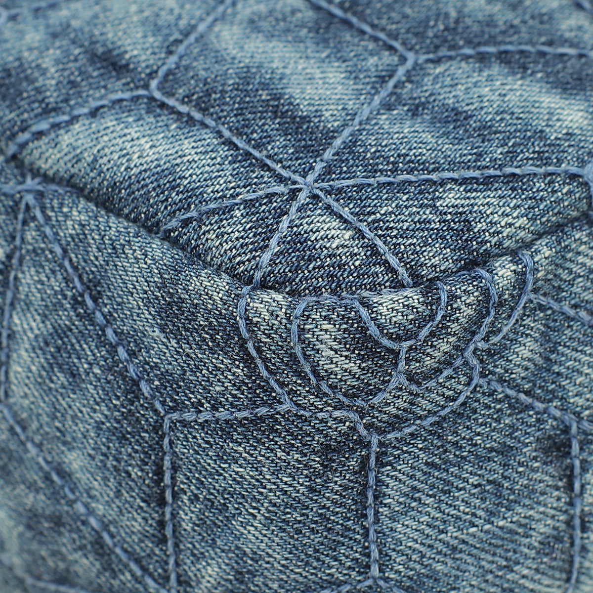 Chanel Navy Blue CC Denim Camellia Flower Embroidered Maxi Flap Bag