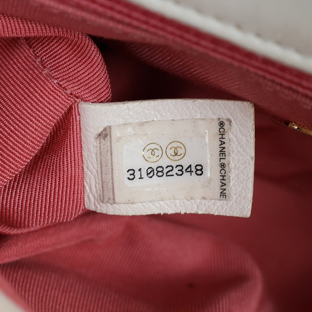 Chanel White CC 19 Small Flap Bag