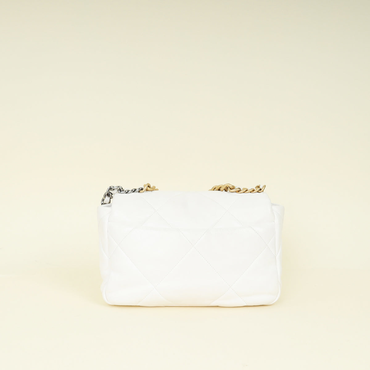 Chanel White CC 19 Small Flap Bag