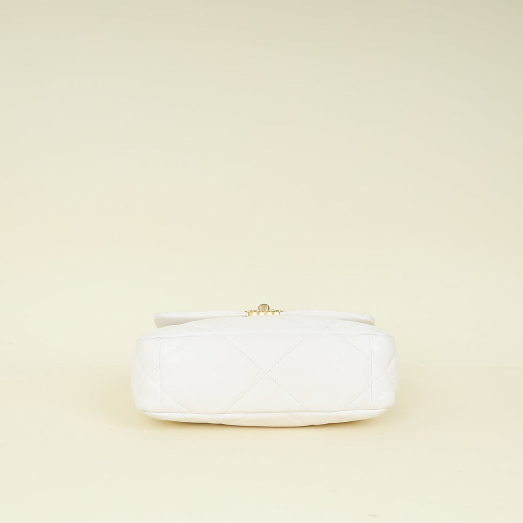 Chanel White CC 19 Small Flap Bag