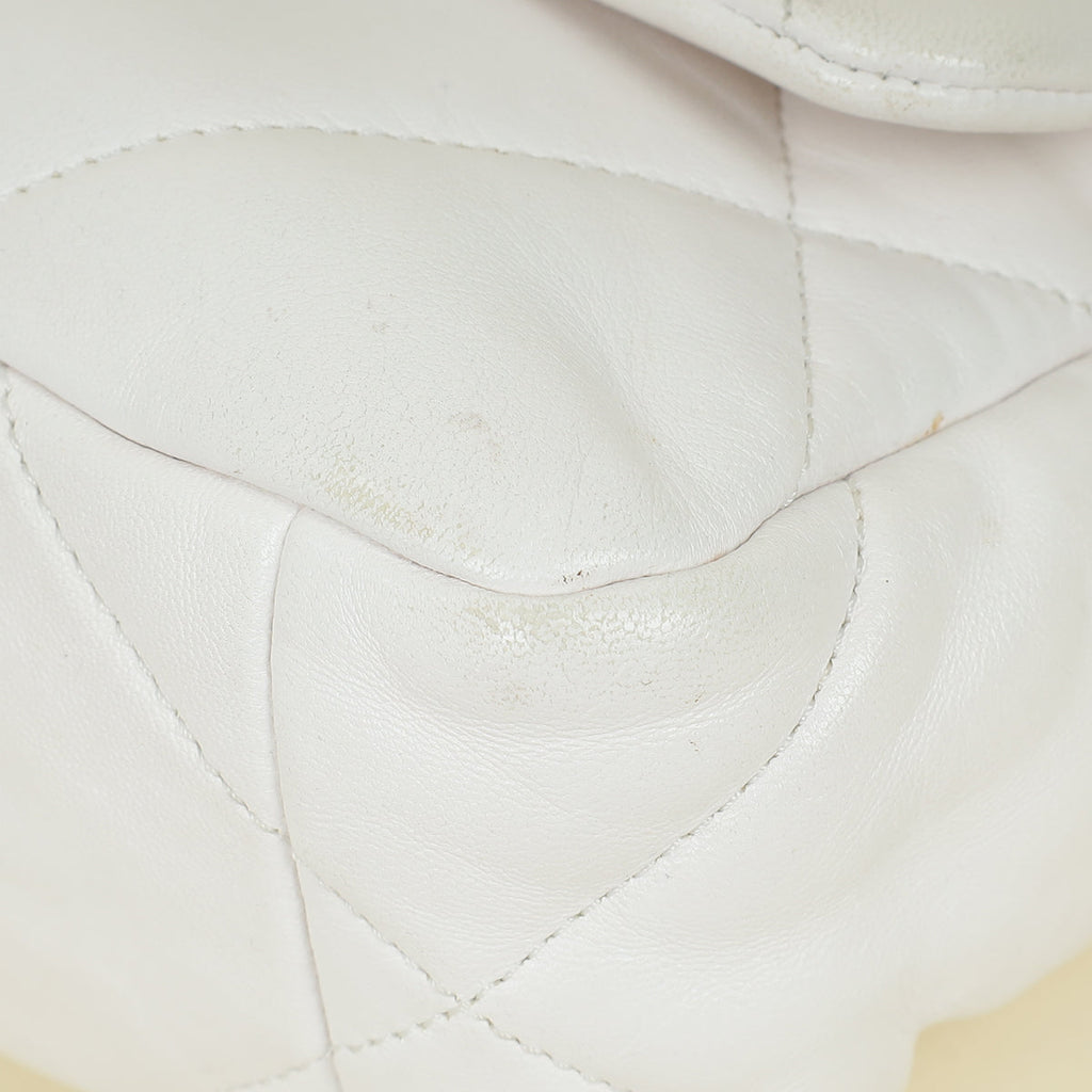 Chanel White CC 19 Small Flap Bag