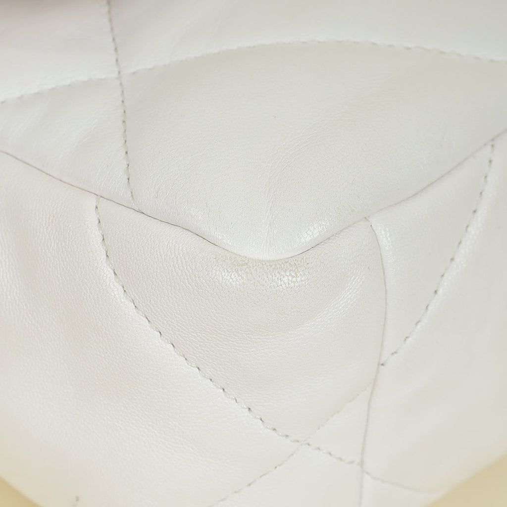 Chanel White CC 19 Small Flap Bag