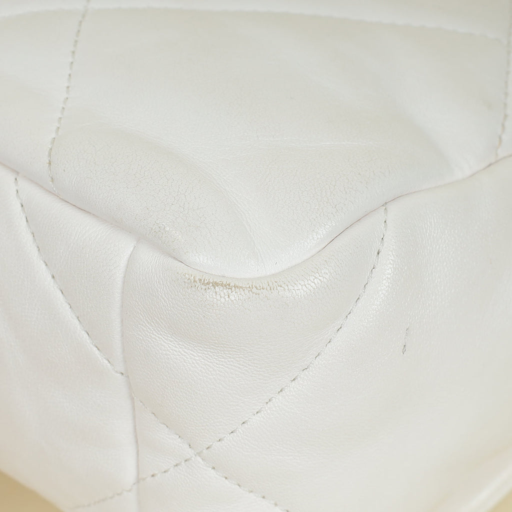 Chanel White CC 19 Small Flap Bag