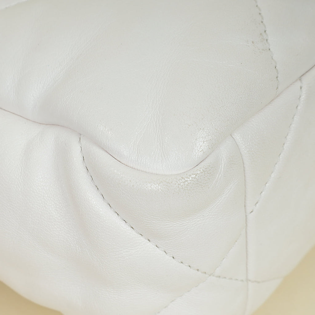 Chanel White CC 19 Small Flap Bag