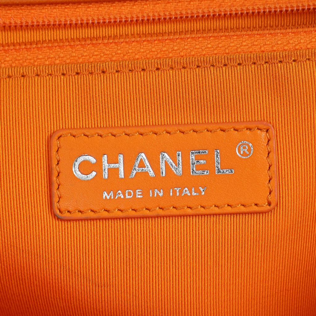 Chanel Orange Le Boy Large Flap Bag