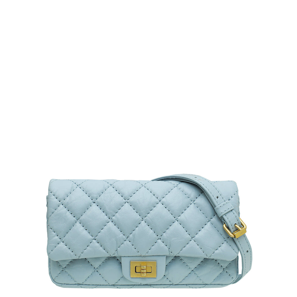 Chanel Light Blue Crinkled Reissue Waist Bag