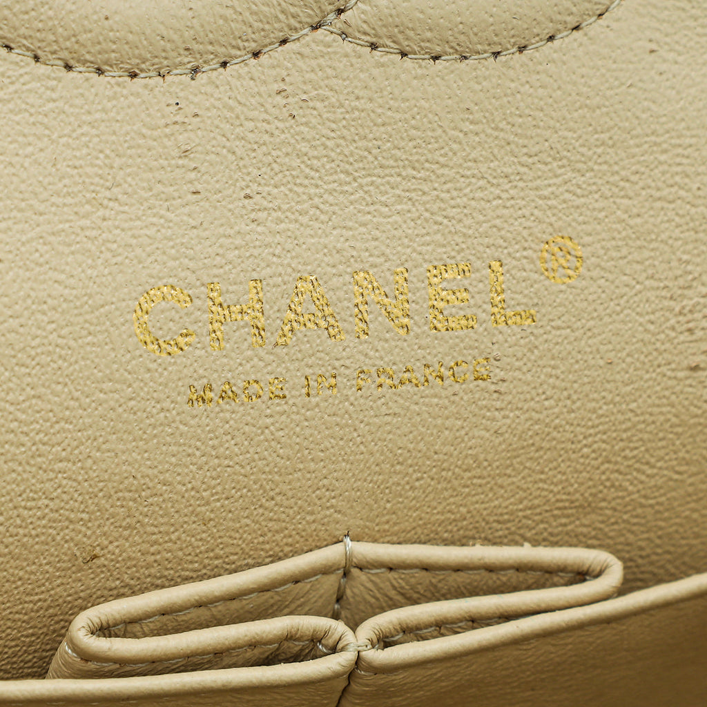Chanel Beige Classic Double Flap Medium Bag