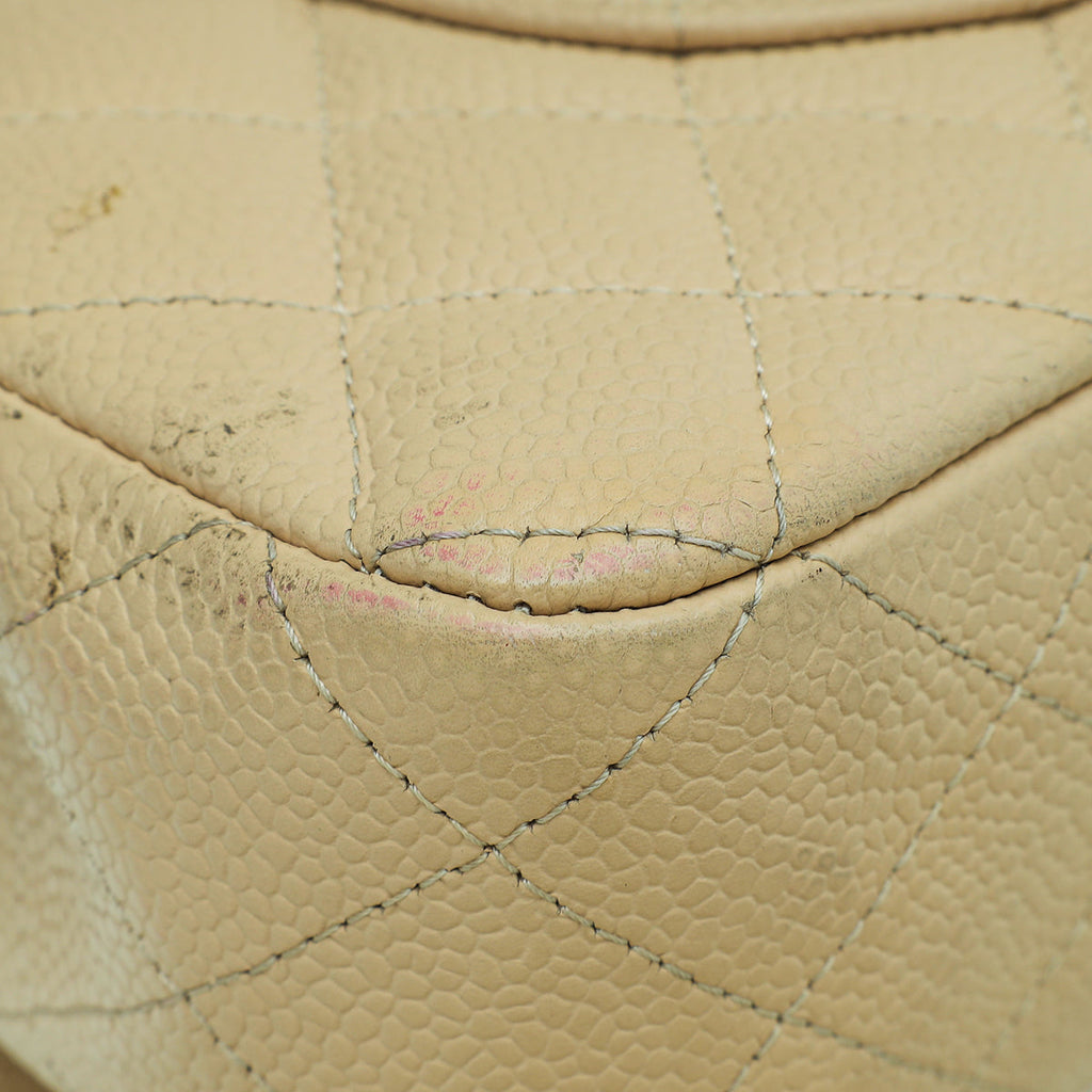 Chanel Beige Classic Double Flap Medium Bag