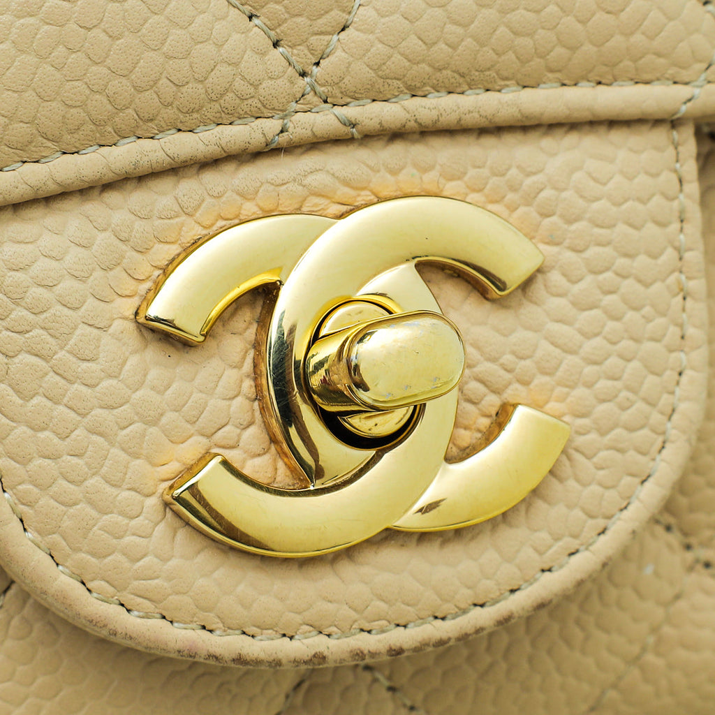 Chanel Beige Classic Double Flap Medium Bag