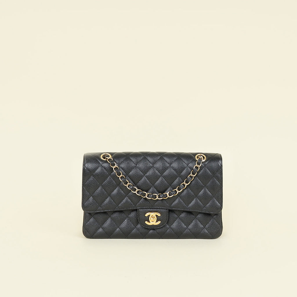 Chanel Black Classic Double Flap Medium Bag