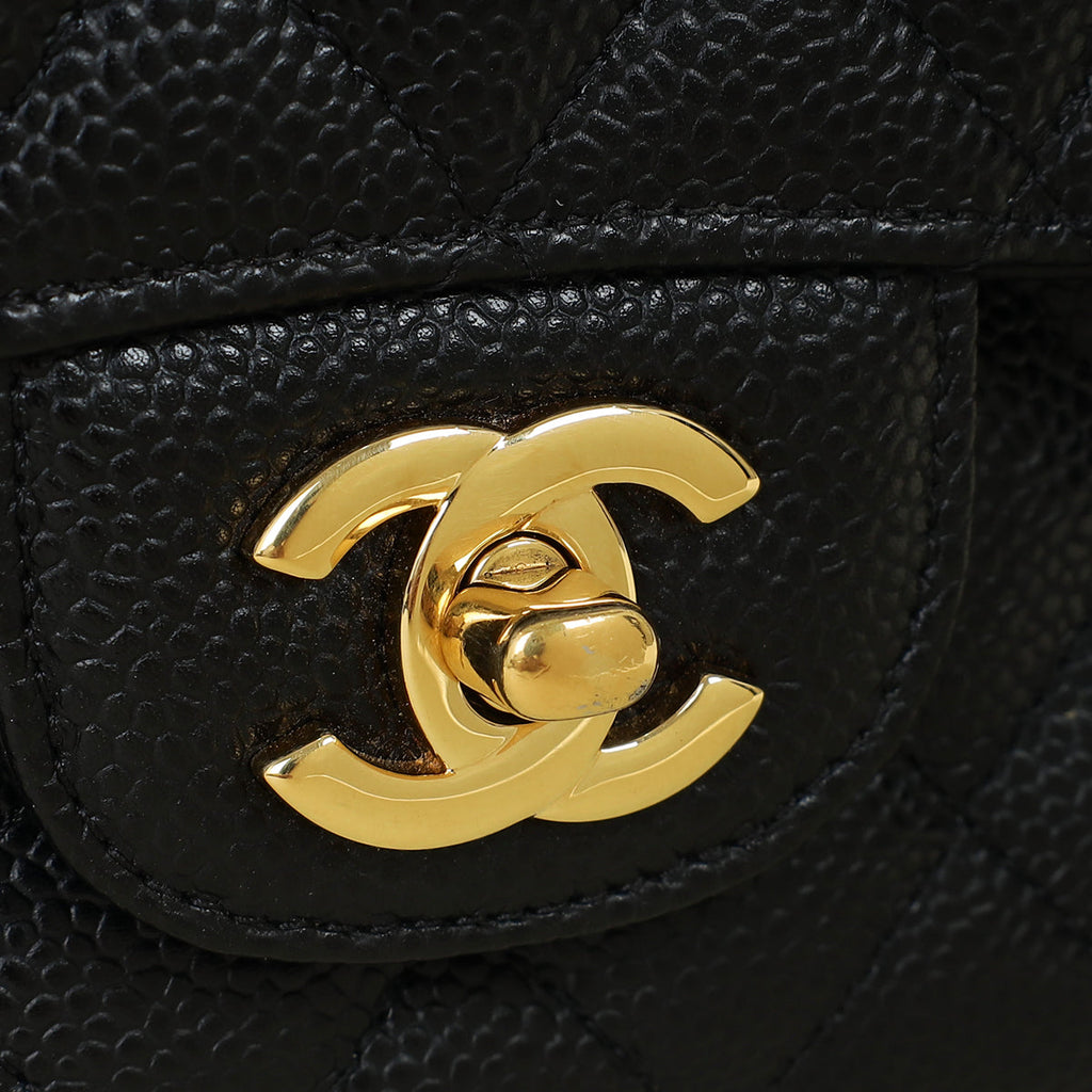 Chanel Black Classic Double Flap Medium Bag