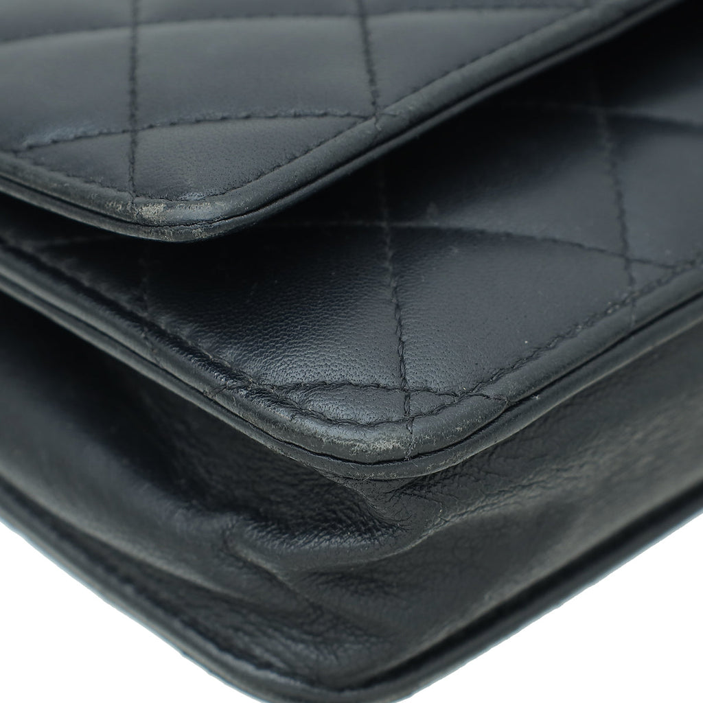 Chanel Black CC Classic Wallet On Chain