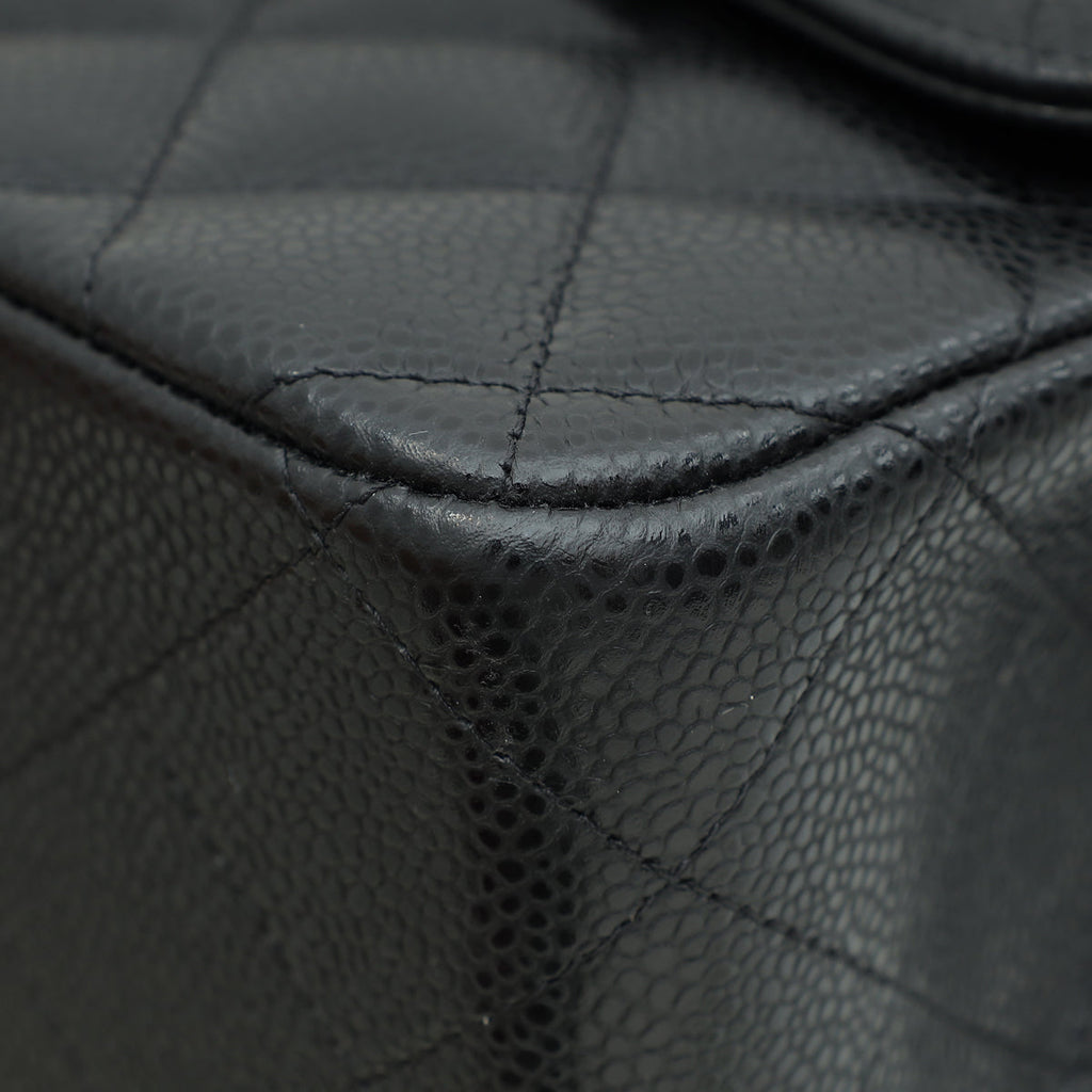 Chanel Black Classic Double Flap Jumbo Bag