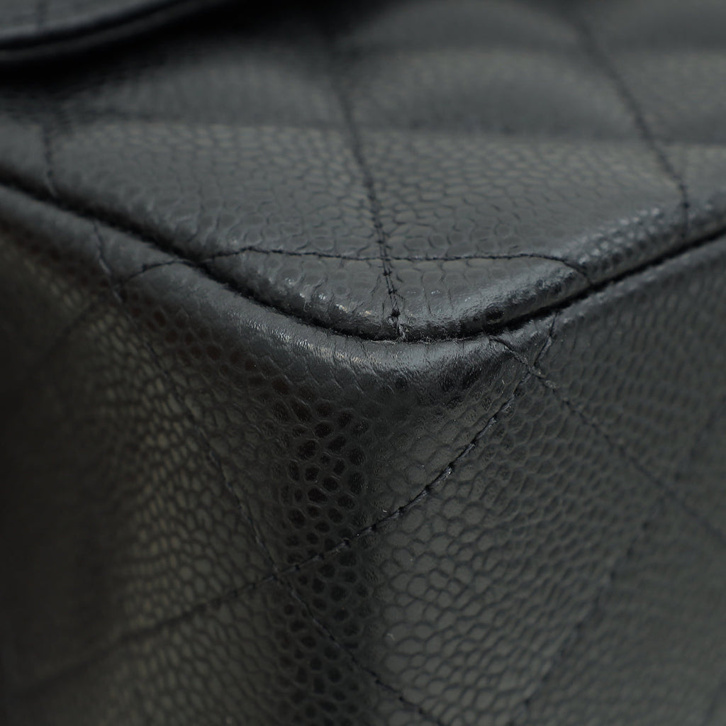 Chanel Black Classic Double Flap Jumbo Bag