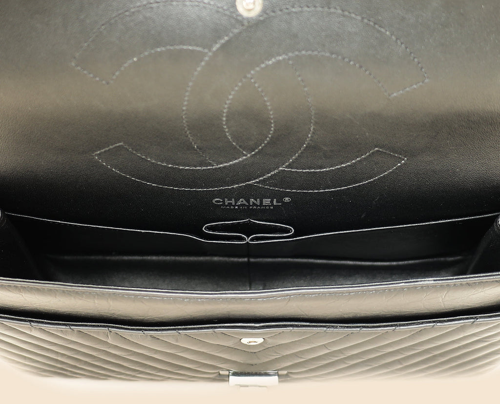 Chanel Black 2.55 Reissue Chevron Double Flap 227 Bag