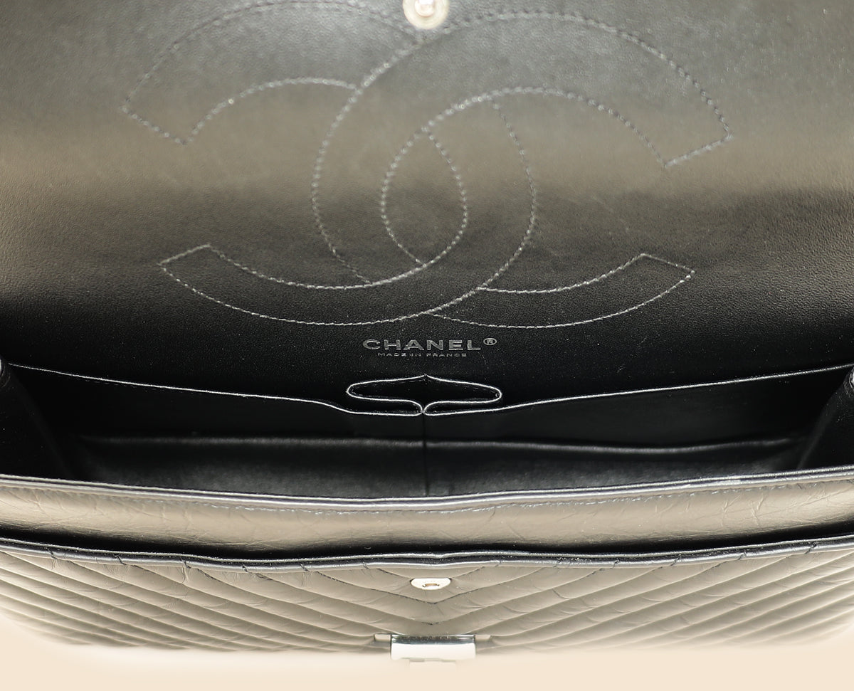 Chanel Black 2.55 Reissue Chevron Double Flap 227 Bag