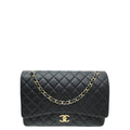 Chanel Black CC Classic Double Flap Maxi Bag